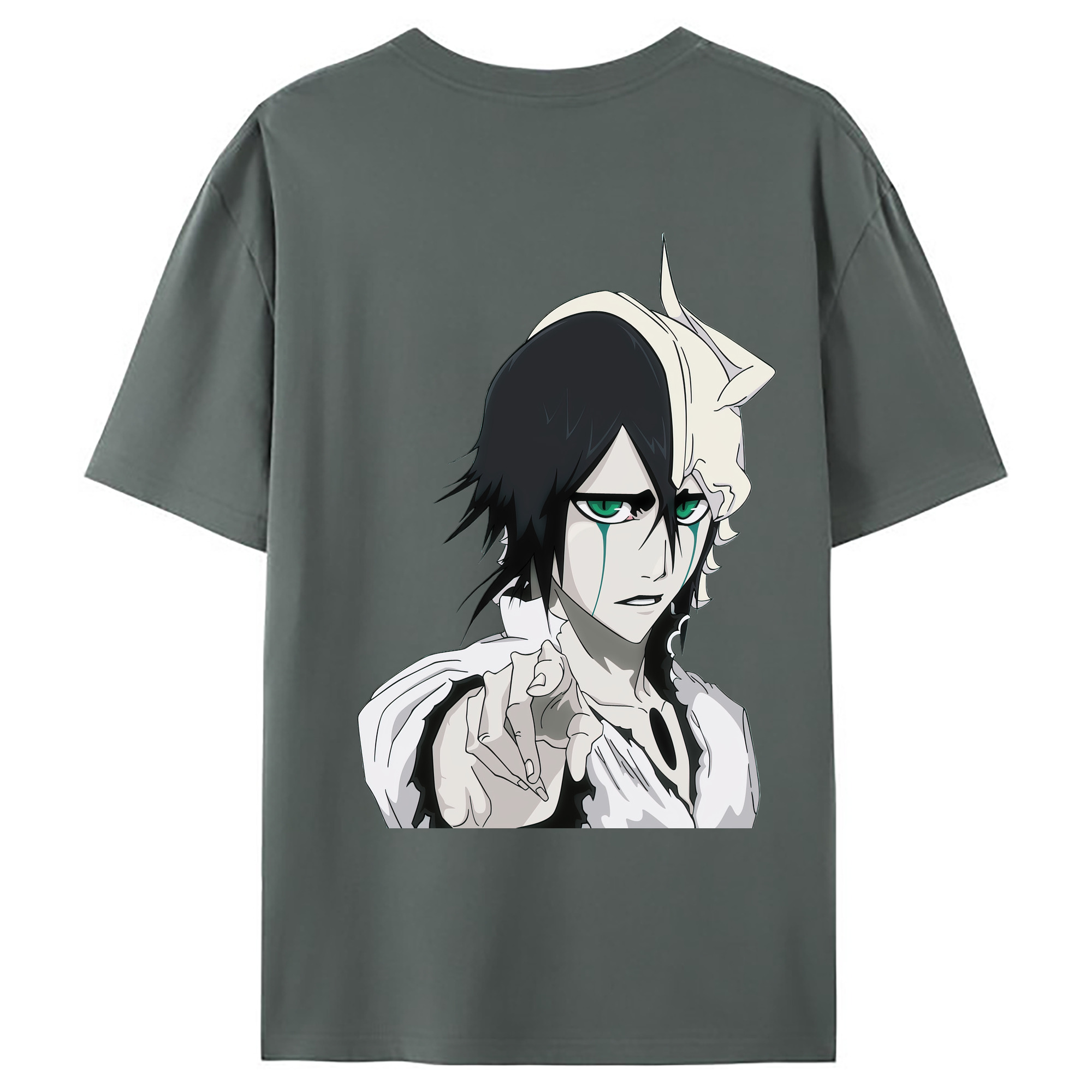 （画像用） ブリーチ ウルキオラ·シファー BLEACH Ulquiorra cifer 綿100％ メンズ半袖Tシャツ（バックプリント） 通気性